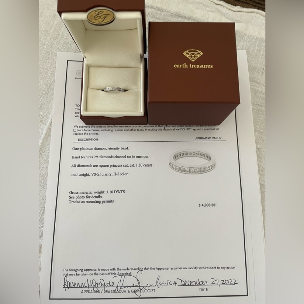 Brand New Diamond Eternity Band 1.80 ct princess cut diamonds full circle sz6